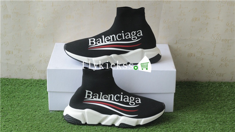 Balenciaga Pattern Speed Trainer Sock Black